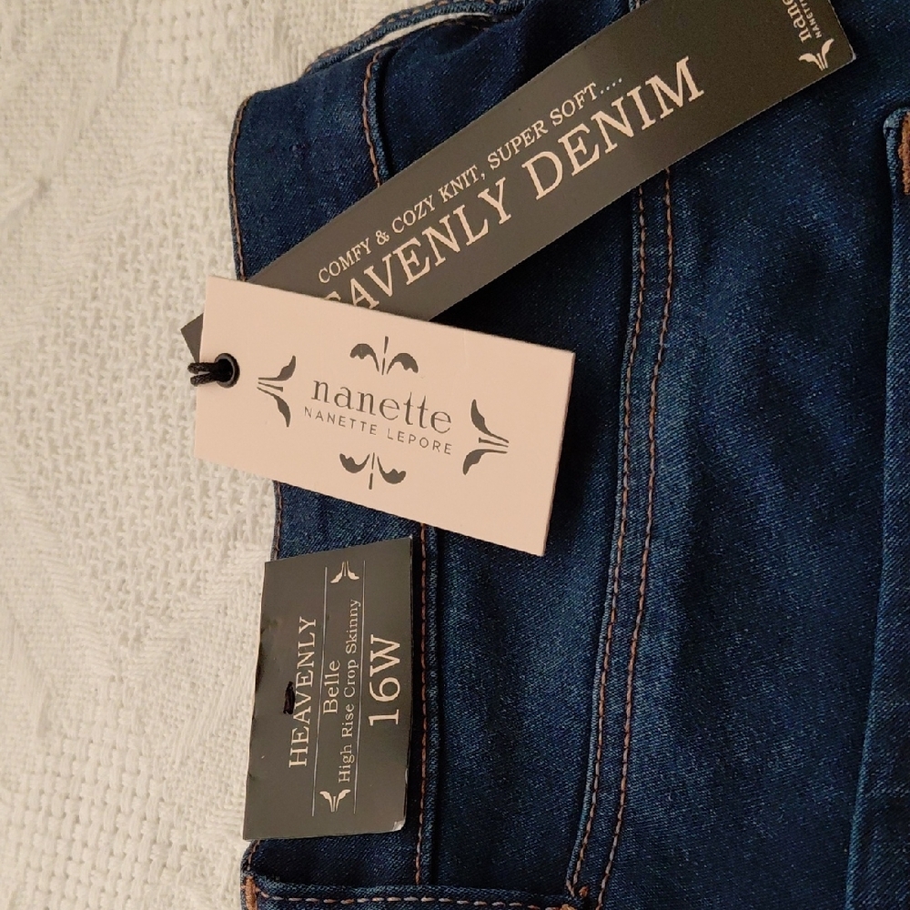 Nanette Lepore Midnight Blue Belle High Rise CropSkinny 16W Jeans